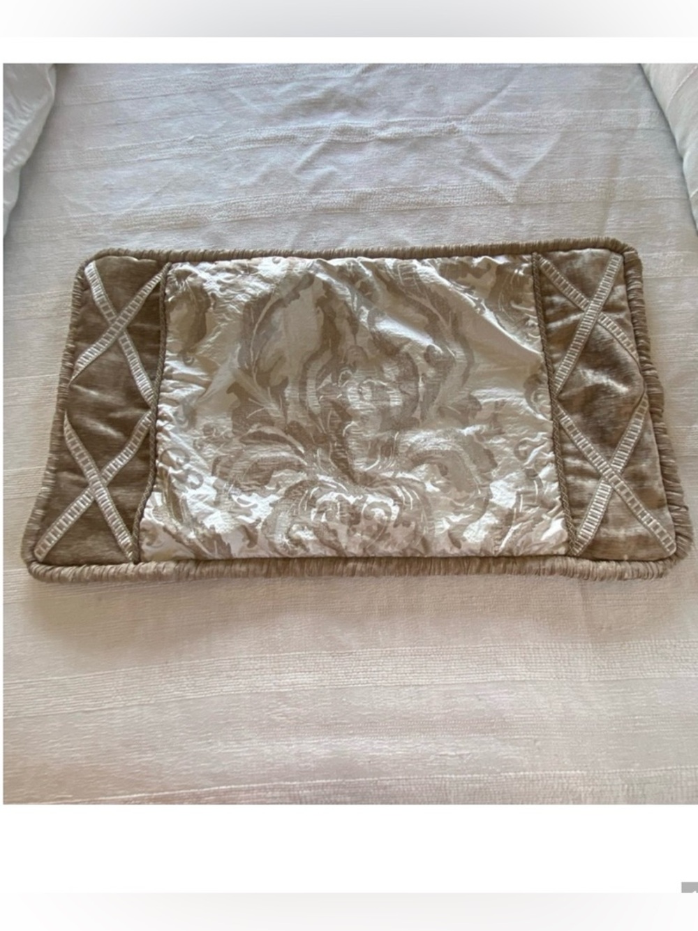 DIAN AUSTINElegant Beige and Cream Decorative king Pillow Sham